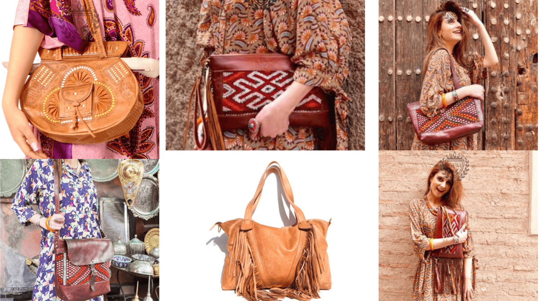 Handmade Leather Shoulder Bags, Kilim Purses and Totes
