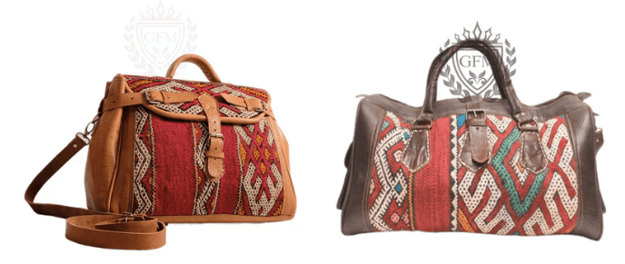 Top Handmade Leather and Kilim Travel Weekenders made in Morocco