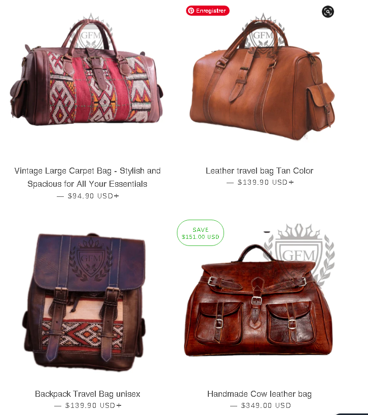 Handmade Moroccan Leather Bags USA