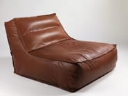 Boho Chic Armless Sofa with Square Ottoman - Handcrafted Leather Lounger