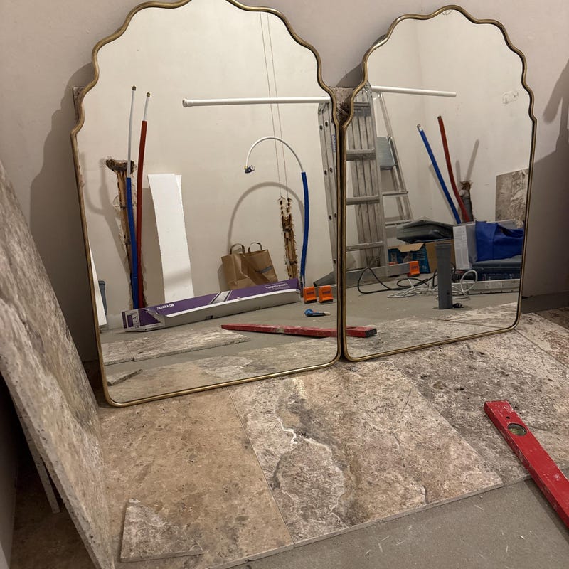 Brass Butterfly Mirror – Irregular Gold Wall Mirror, Handmade Bathroom & Vanity Deco