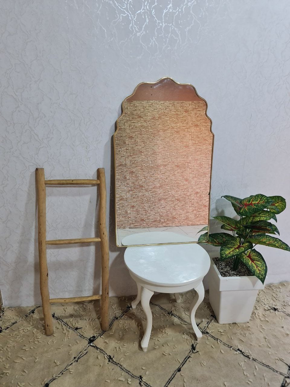 Brass Butterfly Mirror – Irregular Gold Wall Mirror, Handmade Bathroom & Vanity Deco