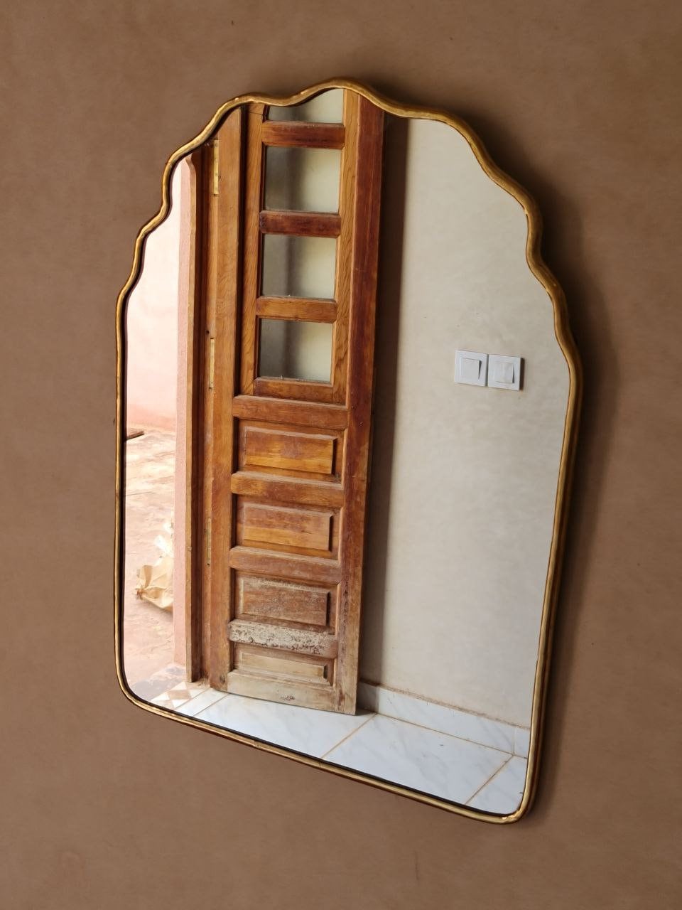 Brass Butterfly Mirror – Irregular Gold Wall Mirror, Handmade Bathroom & Vanity Deco