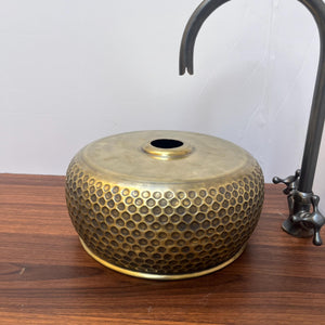 Brass Sink for Bathroom | Brushed Brass Basin | Countertop Vessel Sink | Farmhouse Style | Modern Bar Sink Copper Drain Included