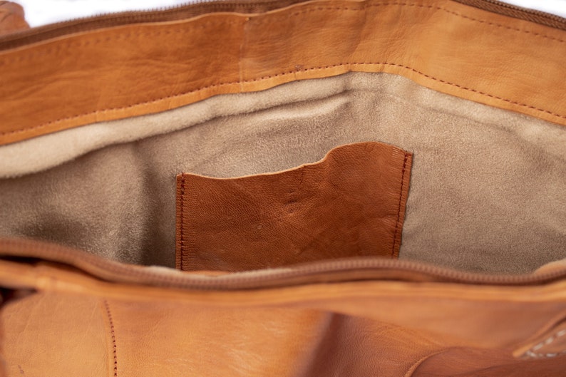 Brown Stylish Leather Tote Bag for Women with Fringe