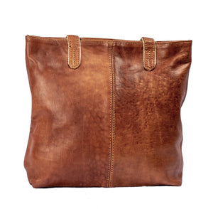 Brown leather shoulder bag