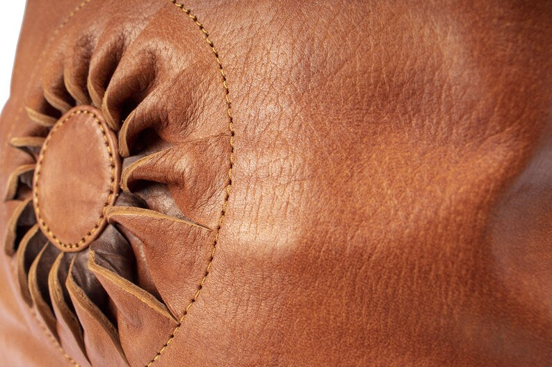 Brown leather shoulder bag