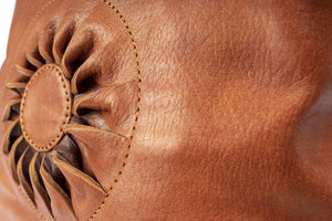 Brown leather shoulder bag