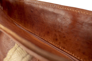 Brown leather shoulder bag