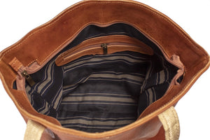 Brown leather shoulder bag