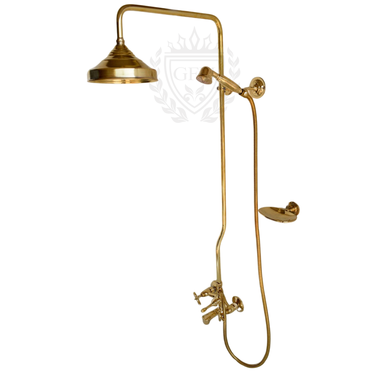Brass Shower System Rain Showerhead, Handheld Wand and Tub Filler