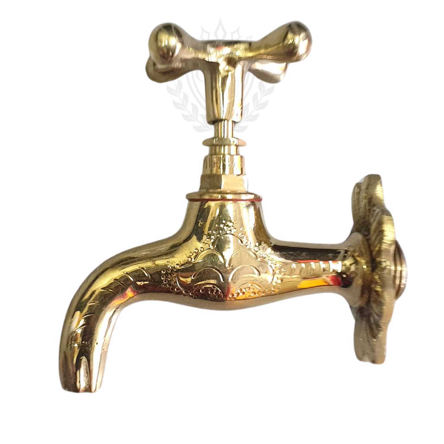 Handmade Brass Wall-Mounted Faucet – Unlacquered Moroccan Water Tap | Antique Vintage Bathroom & Kitchen Faucet