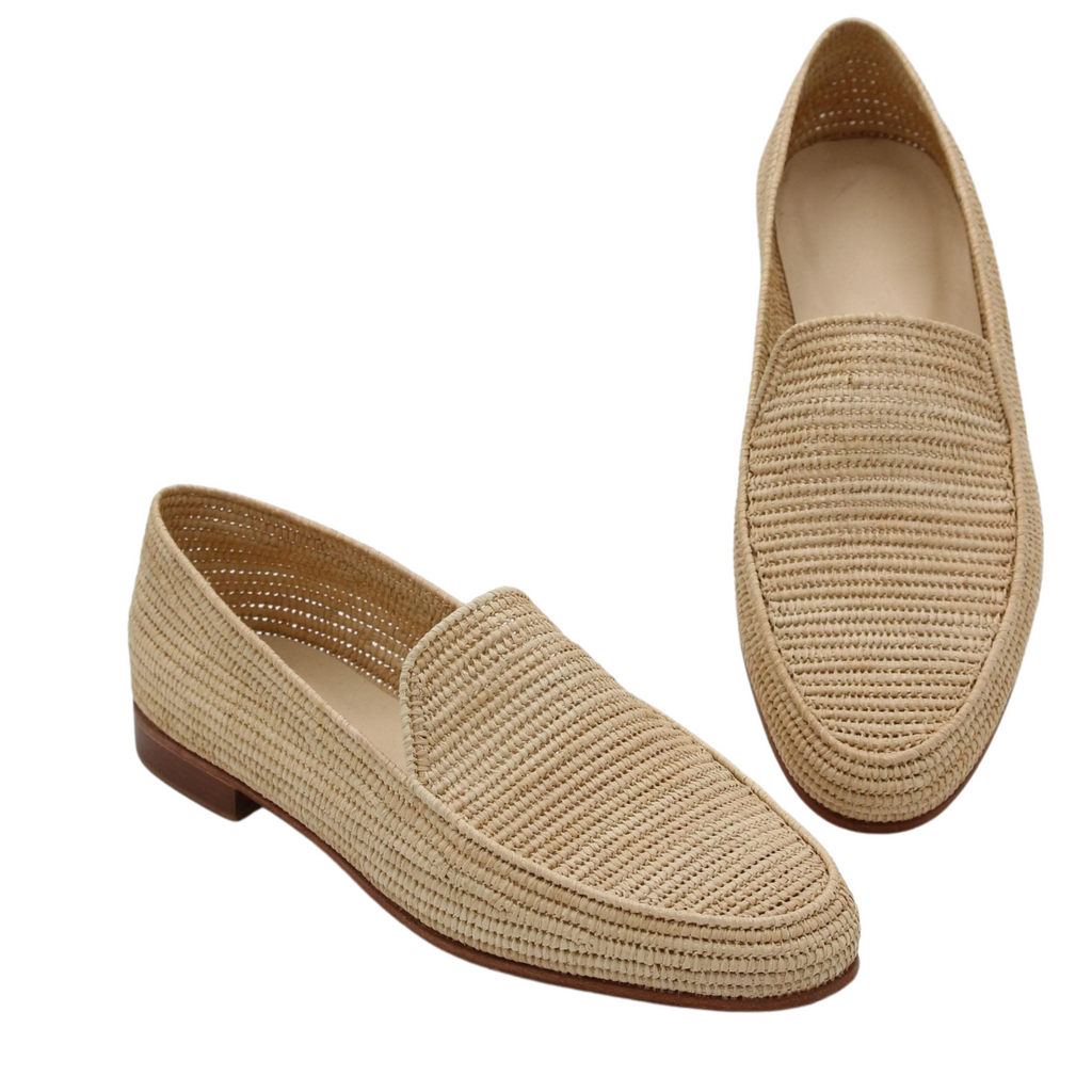Men’s Handmade Raffia Wedding Shoes – Moroccan Raffia Loafers