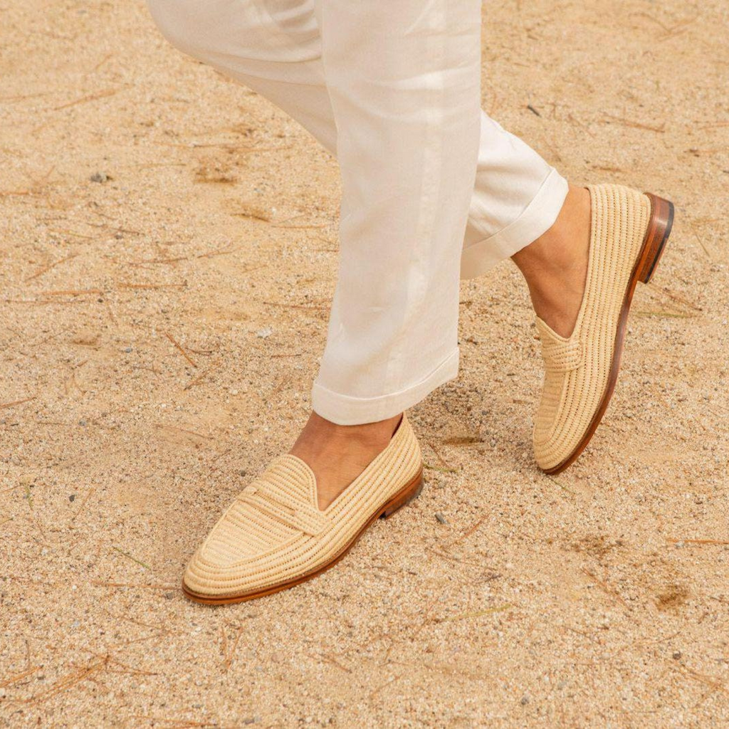 Handmade Raffia Loafers for Men – Moroccan Wedding Shoes
