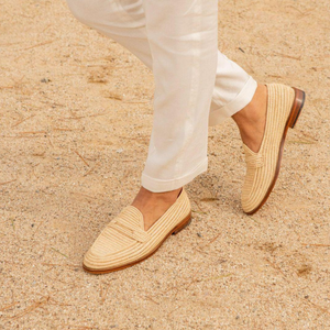 Handmade Raffia Loafers for Men – Moroccan Wedding Shoes
