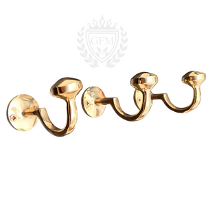Handcrafted Moroccan Brass Wall Hooks – Vintage Coat, Towel & Bag Hangers