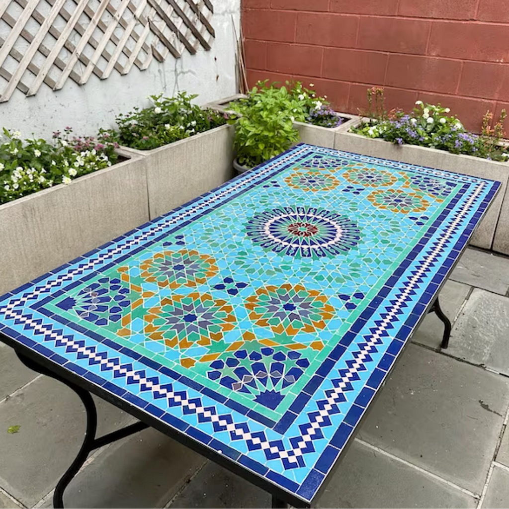 Mosaic tile outdoor dining table cheap