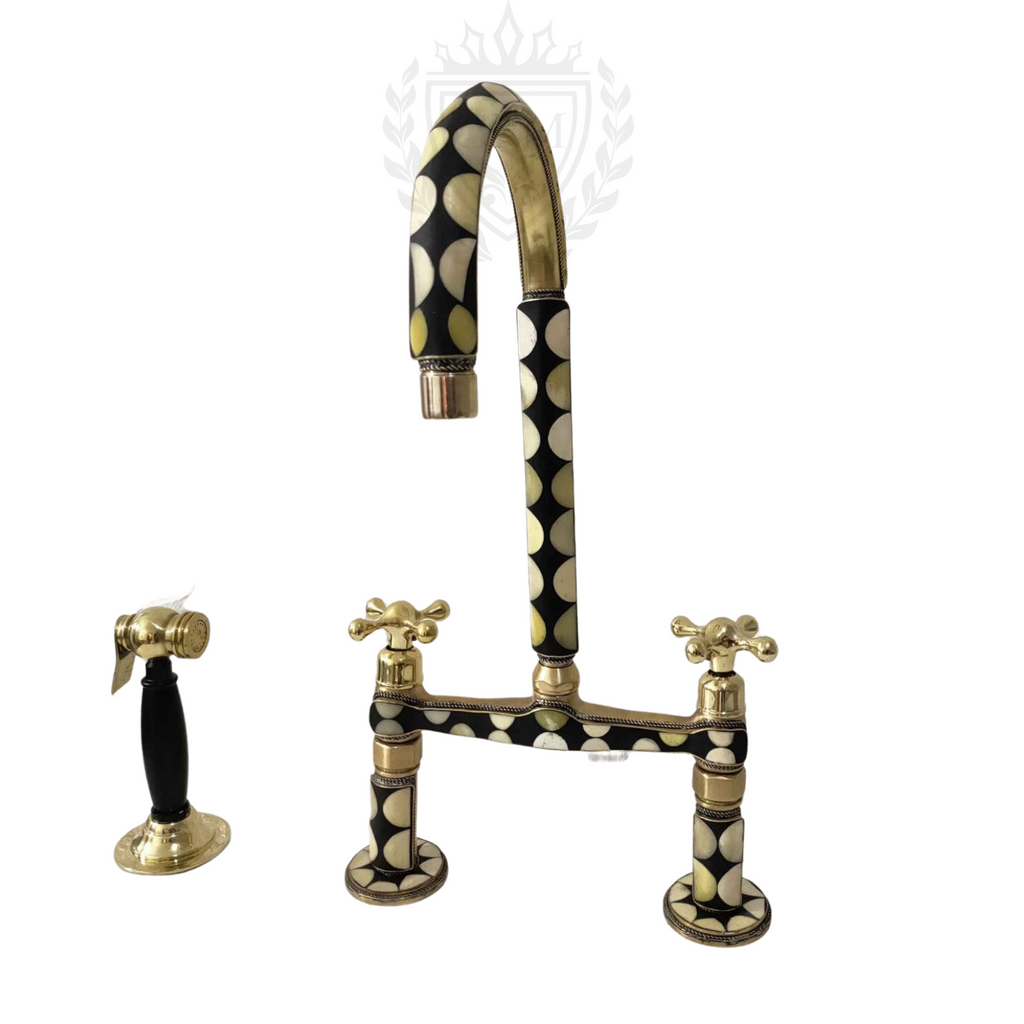 Brass Bridge Faucet with Linear Legs