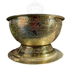 Handmade Vessel Sink - Brass Moroccan Hand Decorated Art Basin Round Bowl Vanity - Marrakech Design in Decor Vessel Sink