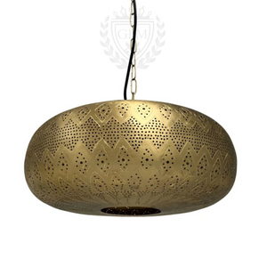 Handmade Moroccan Ceiling Lamp - Vintage Moroccan Lighting in Gold and Silver Colors