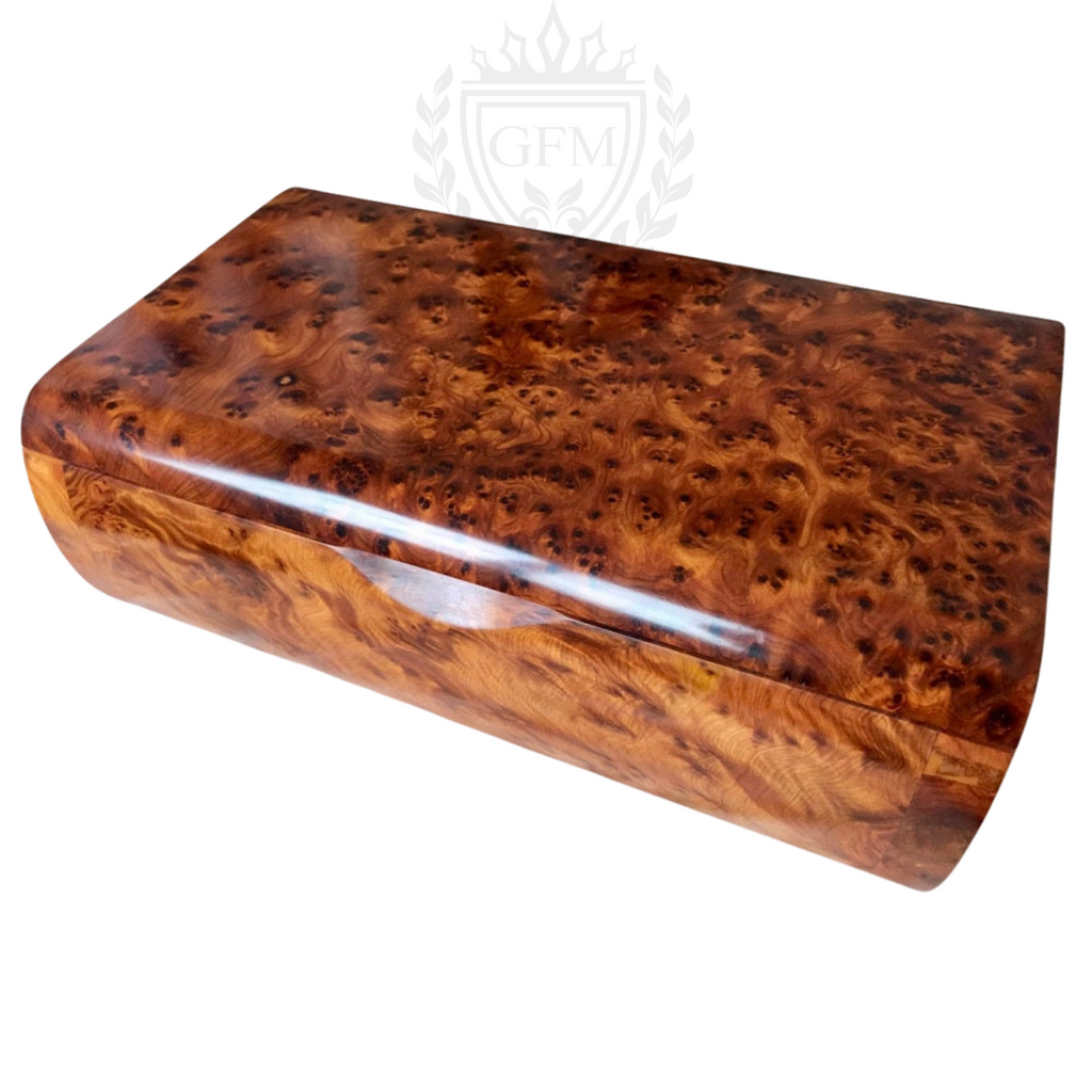 Handcrafted Moroccan Thuya Wooden Jewelry Box | Lockable Organizer for Valuables