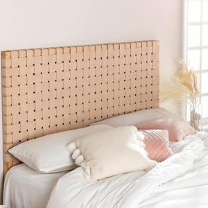 Woven leather strap headbaord, naturally stunning headboard