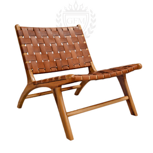 Solid Chair In walnut wood And Leather