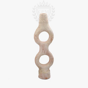 Abstract EcruTerracotta Sculpture Candle Stick Holder , Handmade Ceramic Pottery, Craftsmanship