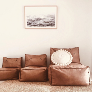 Handmade Moroccan Leather Lounger Ottoman Pouffe -| [GFM]