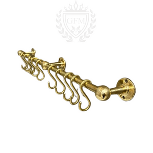 Unlacquered Brass Pot Rail, brass hanging hook , kitchen hanging Rail