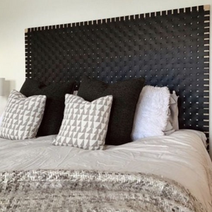 Woven leather strap headbaord, naturally stunning headboard