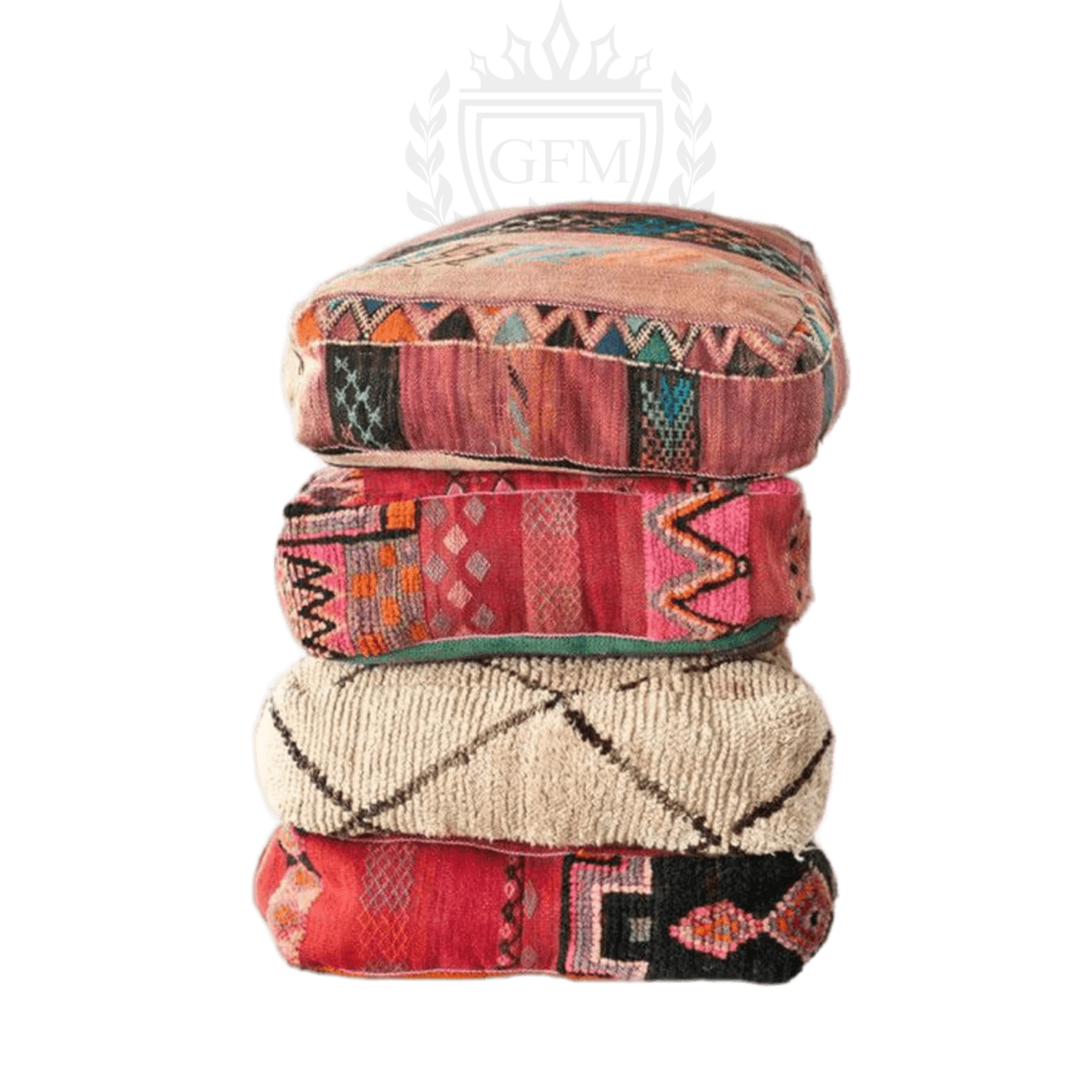 Moroccan Kilim Pouf, Floor Pouf, Vintage Moroccan Ottoman
