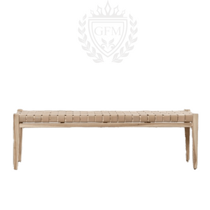 Handcrafted Wood and Leather Bench | Versatile and Durable Furniture for Your Home