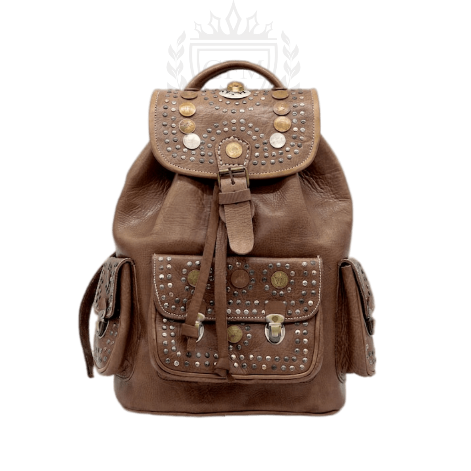 Moroccan Leather Boho Backpack - Vintage Style Women's Travel Rucksack