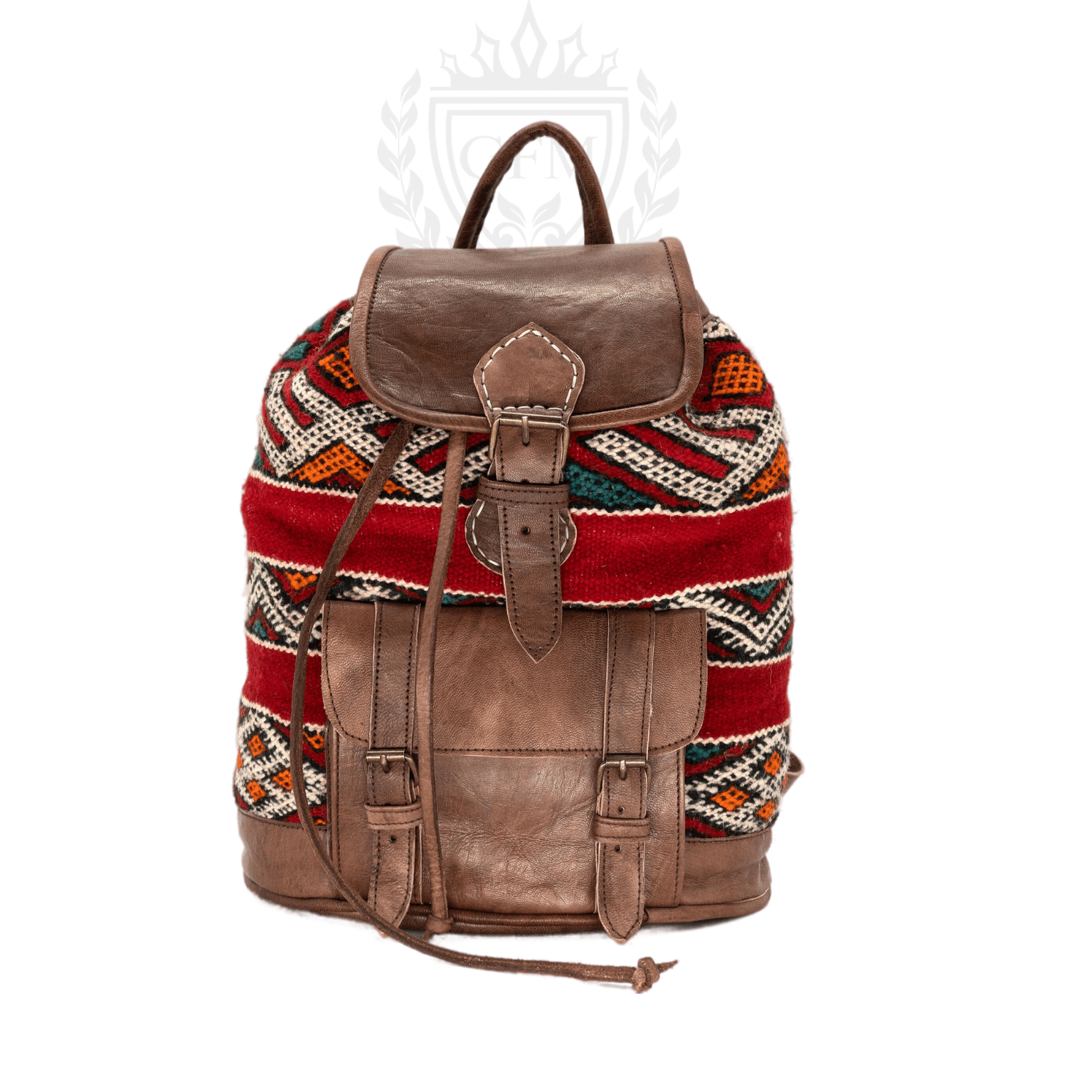 Moroccan Kilim Leather Backpack - Versatile and Unique