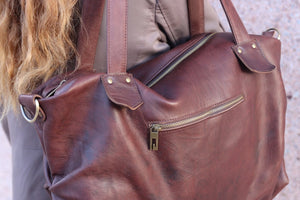 Fringed tote bag, Leather Fringe purse
