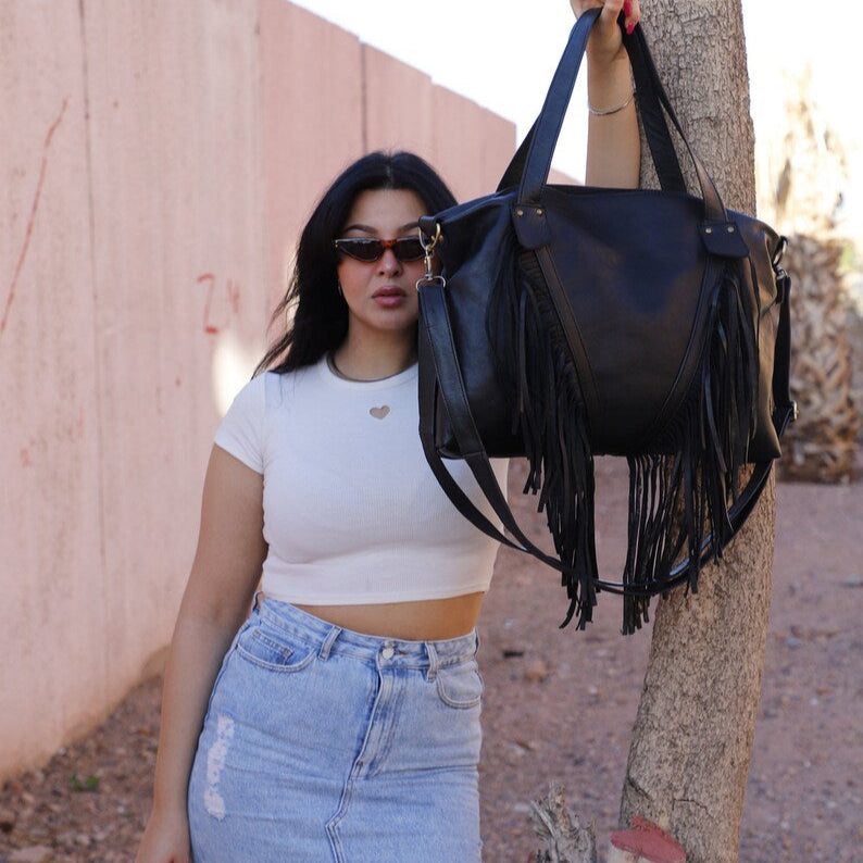 Festival Fringe Leather bag, Coachella western fringe bag, Boho cowgirl bag, Fringe tote bag, Fringe western bag, fringe boho crossbody bag