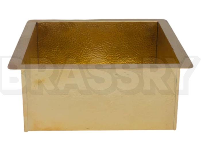Hand-Hammered Moroccan Brass Bar Sink – Unlacquered Solid Brass Farmhouse Prep Sink for Bar, Hammered Style Water Fixture