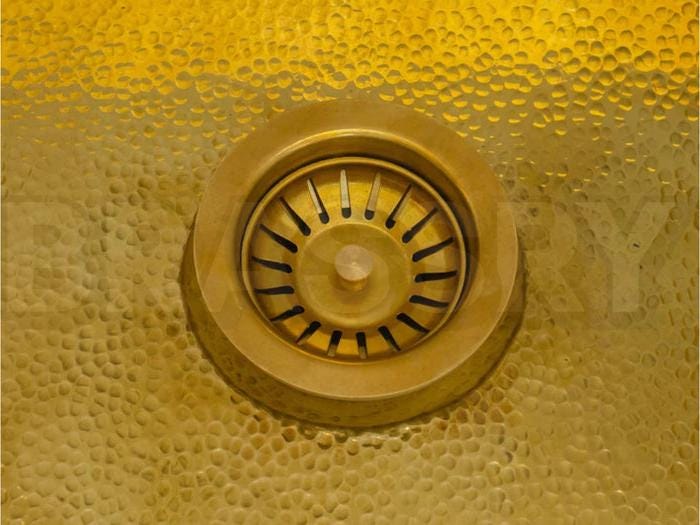 Hand-Hammered Moroccan Brass Bar Sink – Unlacquered Solid Brass Farmhouse Prep Sink for Bar, Hammered Style Water Fixture