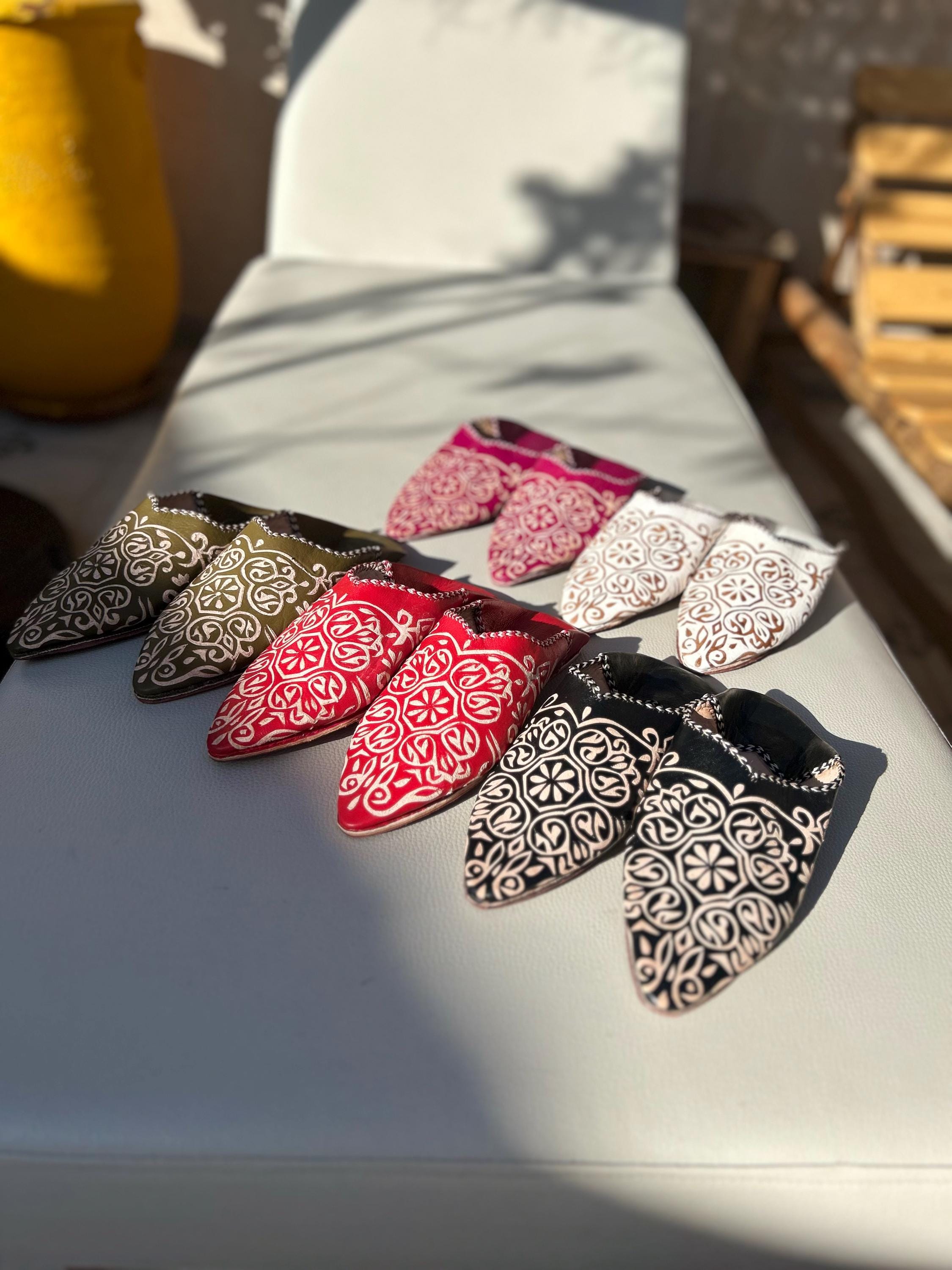 Handcrafted Moroccan Leather Babouches – Embroidered Women’s Slippers