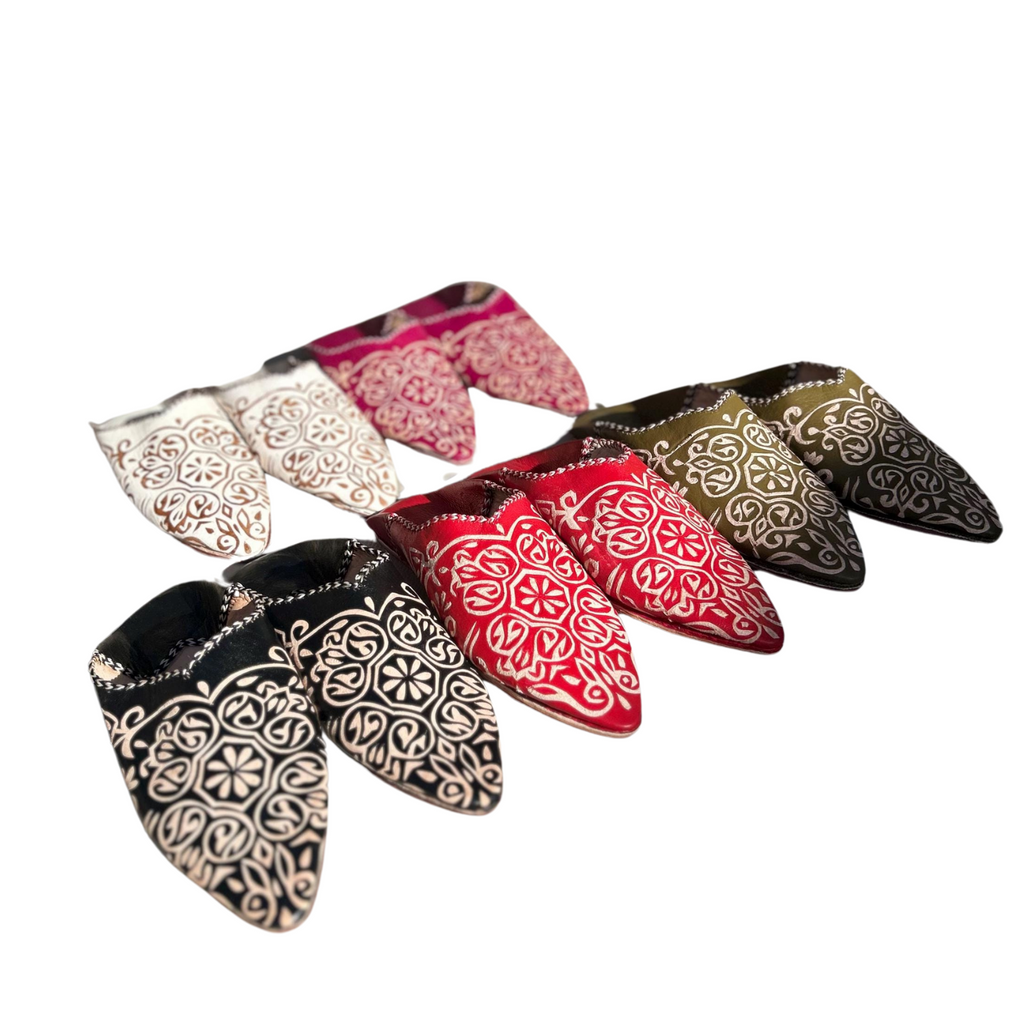 Handcrafted Moroccan Leather Babouches – Embroidered Women’s Slippers