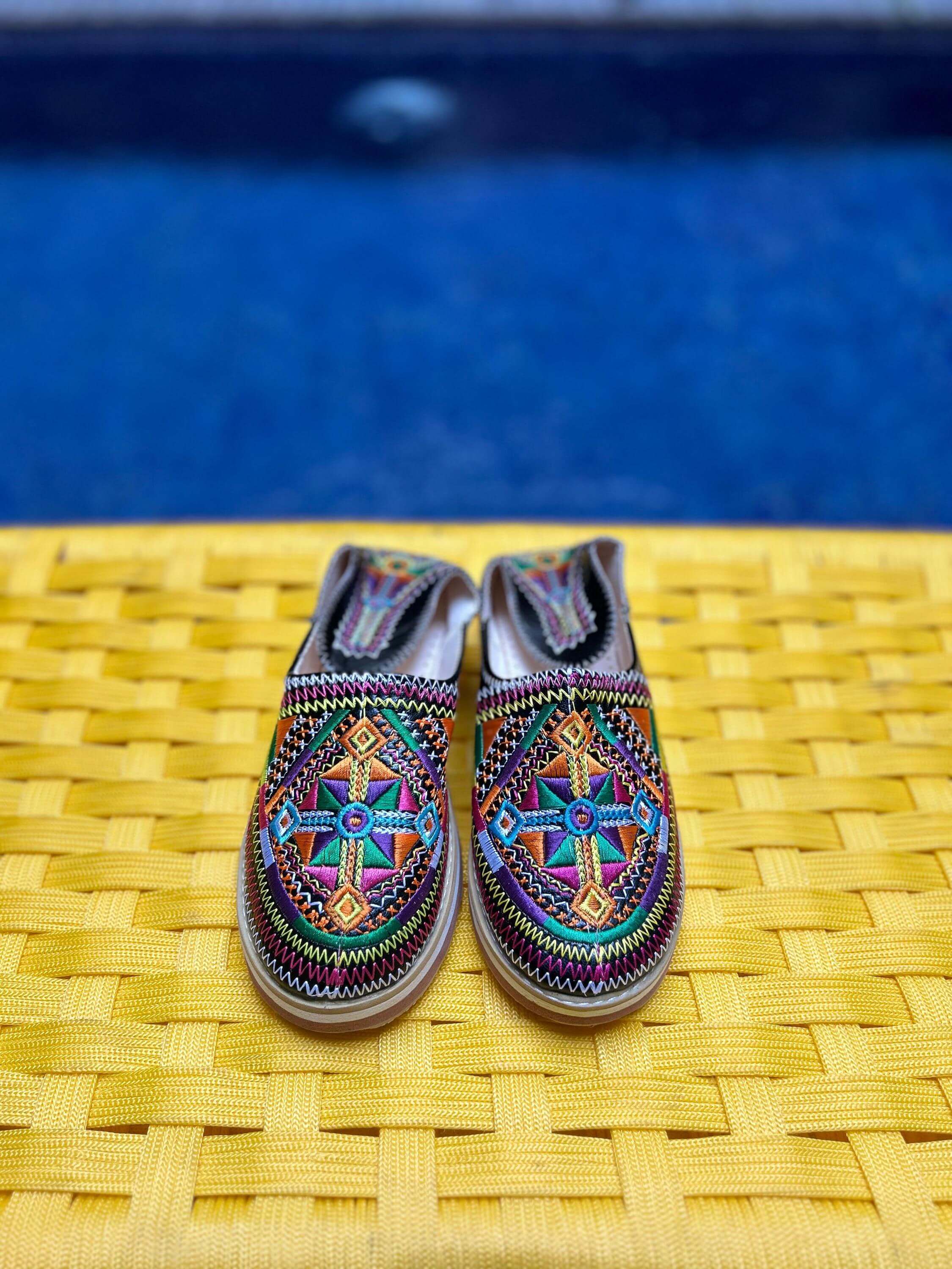 Handmade Berber Leather Shoes – Colorful Embroidered Motifs & All-Day Comfort