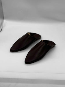 Handmade Moroccan Leather Slippers – Black Babouche for Women & Men – Comfortable Flat Shoes for Casual Wear & Gifts