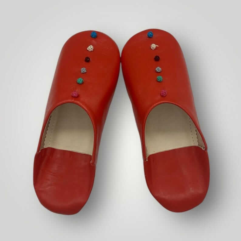 Handmade Moroccan Leather Slippers for Women with Pompon – All Sizes & Colors | Ideal Gift
