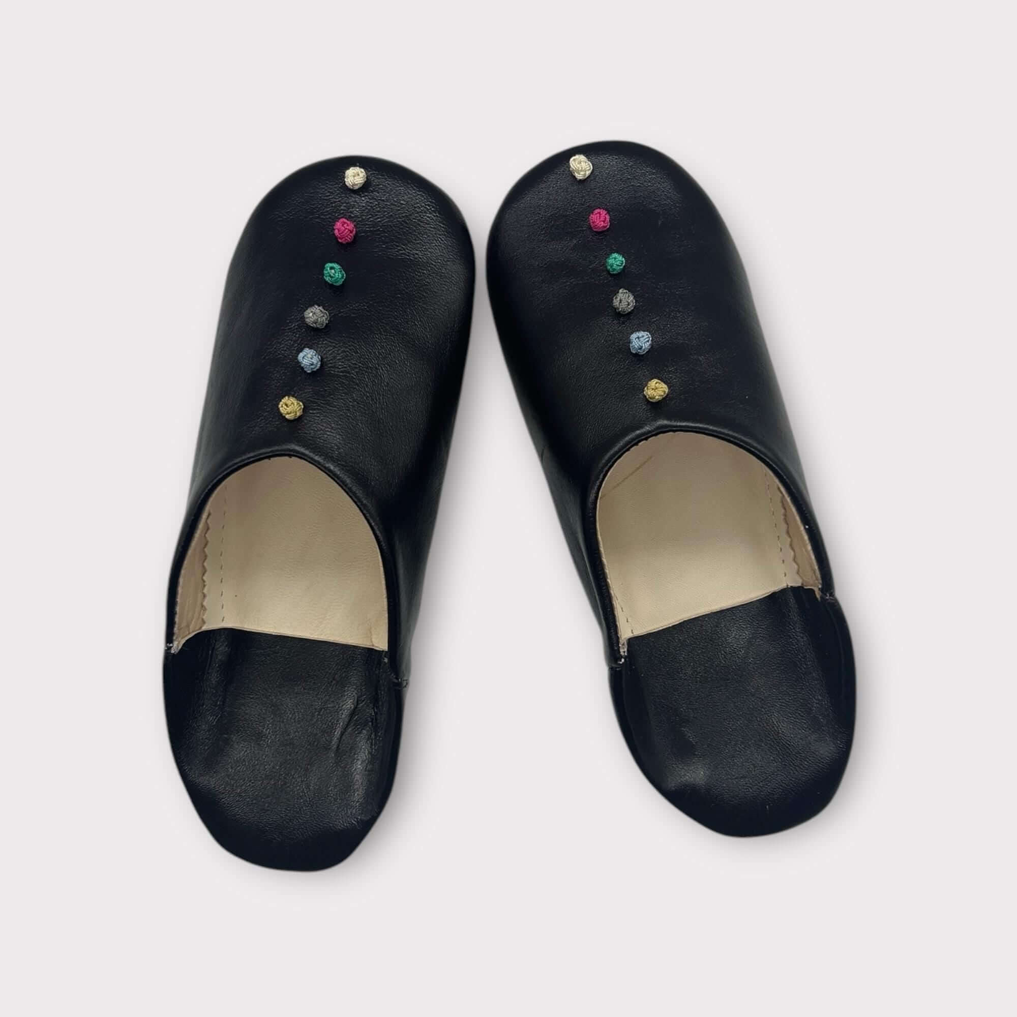 Handmade Moroccan Leather Slippers for Women with Pompon – All Sizes & Colors | Ideal Gift