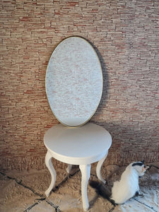 Handmade Oval Antiqued Brass Mirror – Aged Brass Wall Mirror for Bathroom, Living Room & Entryway Decor