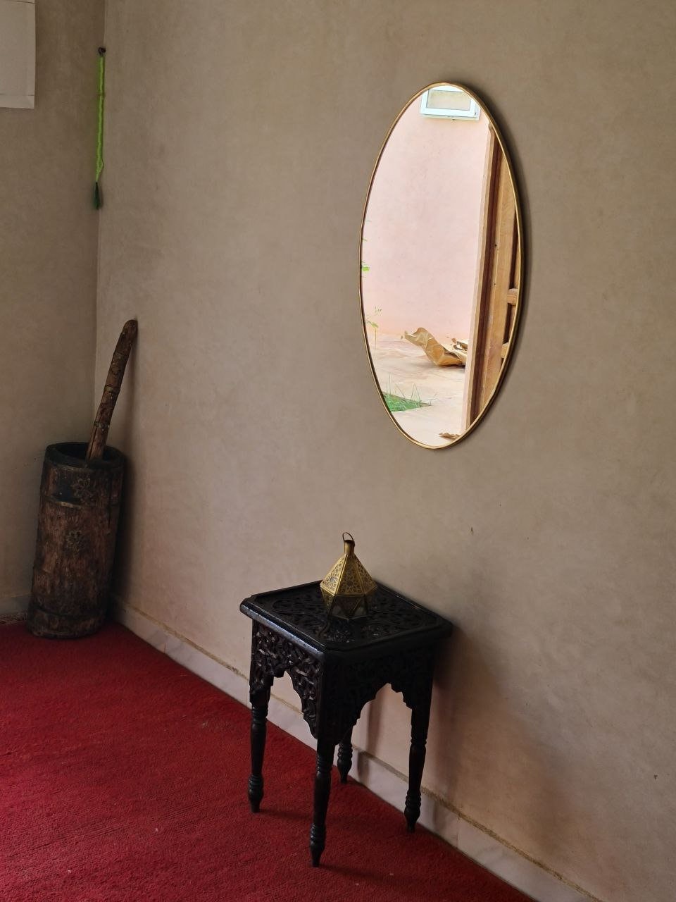 Handmade Oval Antiqued Brass Mirror – Aged Brass Wall Mirror for Bathroom, Living Room & Entryway Decor