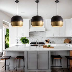 Handmade Moroccan Brass Dome Pendant Lights - Set of 3 Hanging Ceiling Fixtures