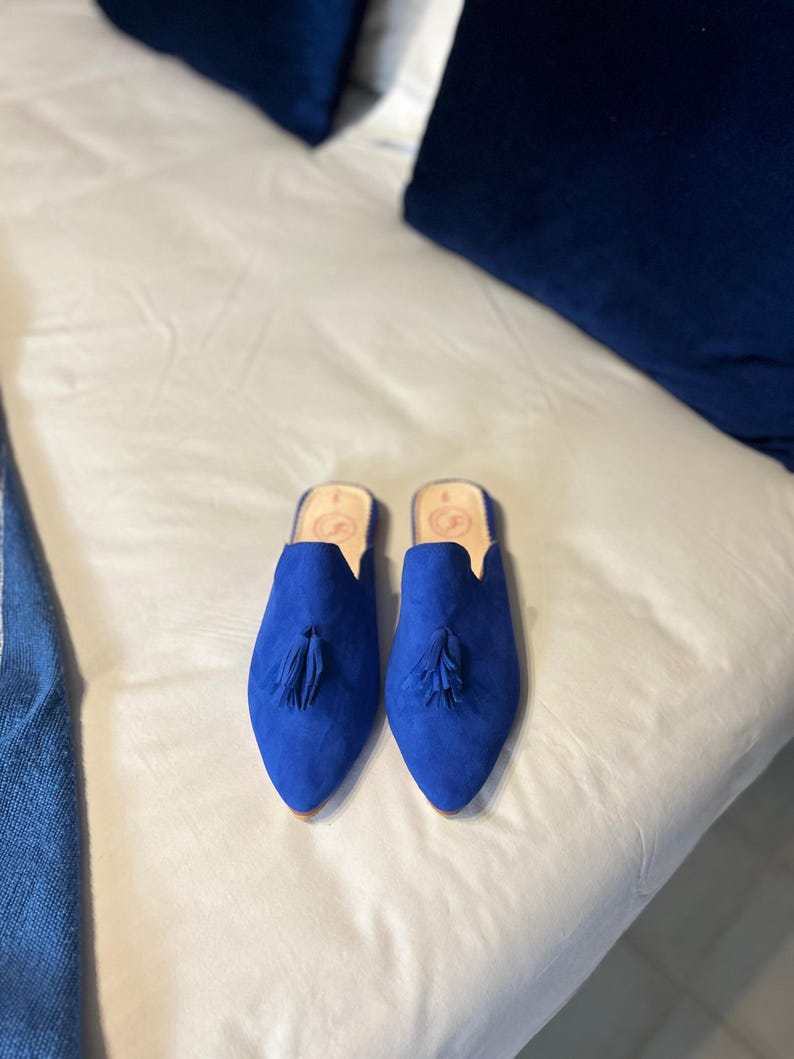 Moroccan Babouche Slippers for Women – Handmade Suede Outdoor Leather Mules