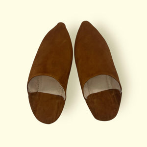 Handmade Moroccan Pointed Suede Babouche Slippers